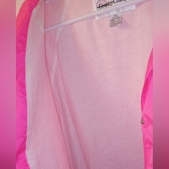 🌺VINTAGE 90'S HOT PINK WINDBREAKER PLUS SIZE 24W WOMEN'S JACKET - Picture 9 of 10